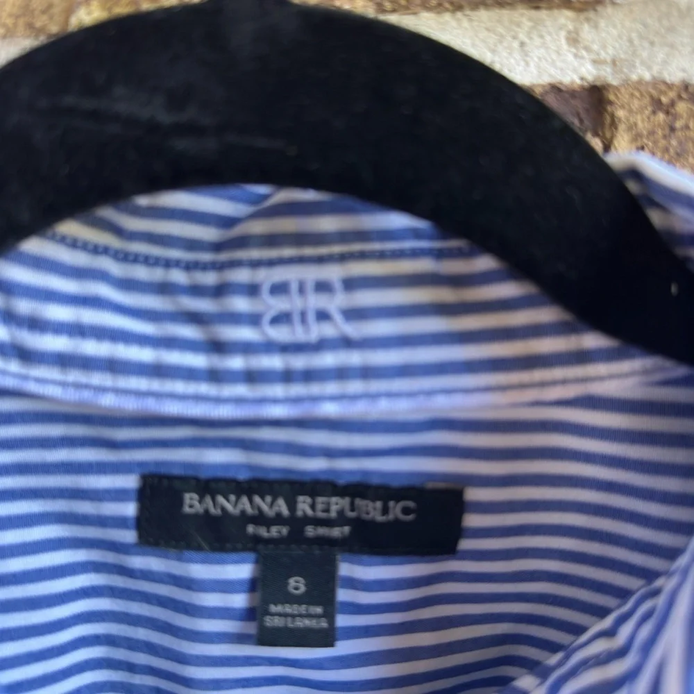 Banana Republic Blue Striped Casual Shirt